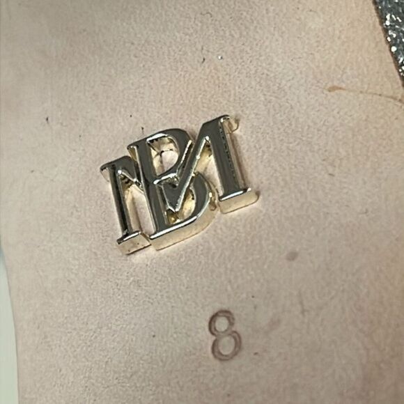 Badgley Mischka Fenix Silver Braided Rhinestone Block Heels Size 8 - Picture 12 of 12